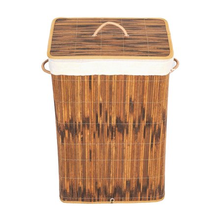VINTIQUEWISE Rectangle Foldable Bamboo Laundry Hamper with Lid and Handles for Easy Carrying QI004430-B_SQ